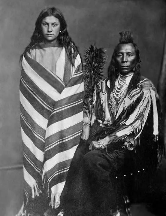 Old Crow and wife Pretty Medicine Pipe, 1873.